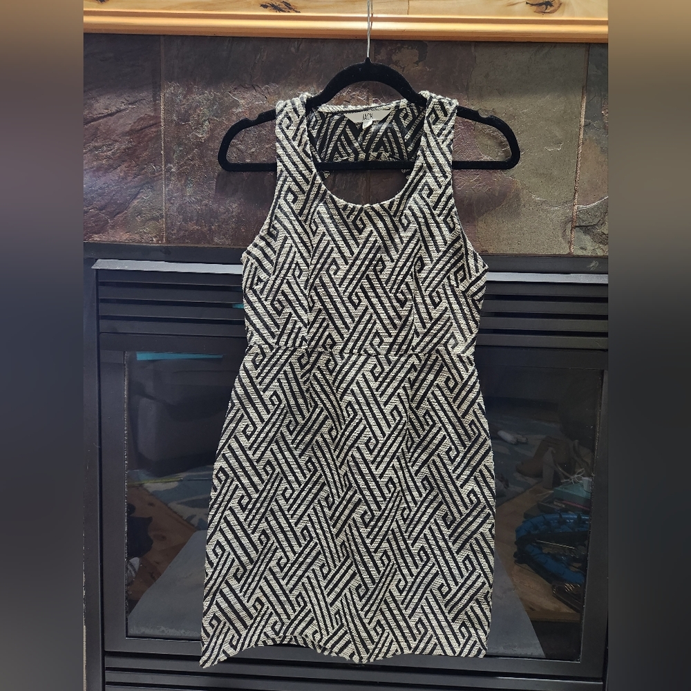 Business casual black and white dress